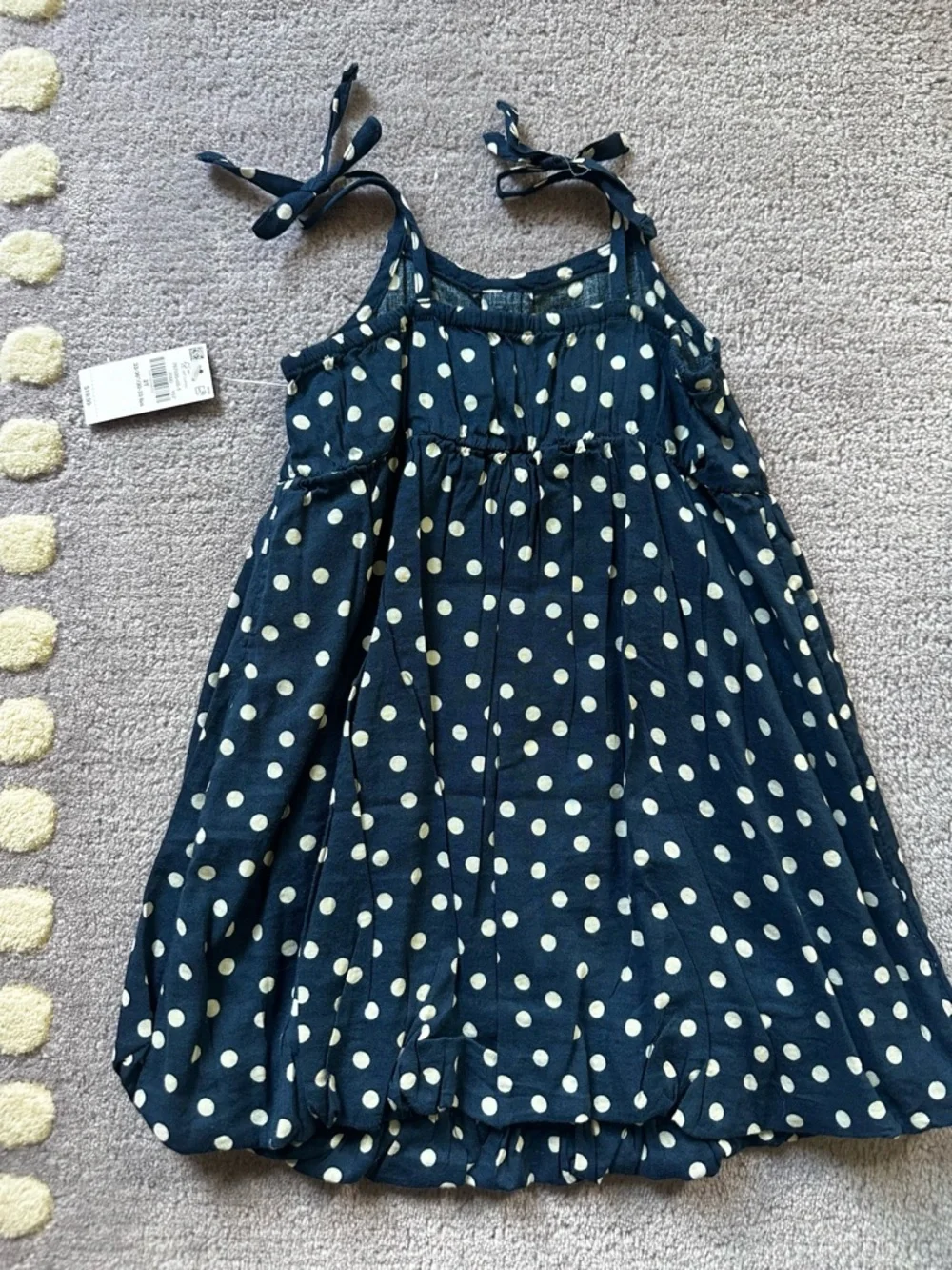 Old Navy Navy Polka Dot Tie-Strap Bubble Dress